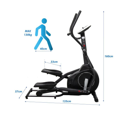 Trenier eliptik magnetik EB FIT E-NW1000, volant 12 kg, deri 130 kg, i zi