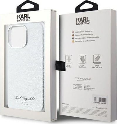 Mbështjellës Karl Lagerfeld Hotel RSG për iPhone 16 Pro Max 6.9", eco leather, gri