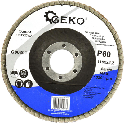 Диск ламеларен Geko Flap Disc 115mm, P60, кафеав