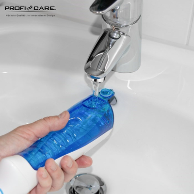 Irigator oral ProfiCare PC-MD 3026A, portativ, 0.15 L, i bardhë me blu