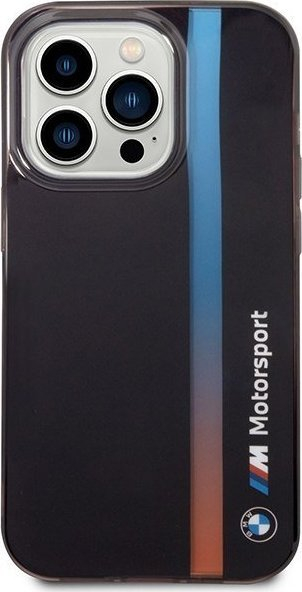 Mbulesë telefoni BMW Motorsport Tricolor Stripe, PC TPU, për iPhone 14, e zezë