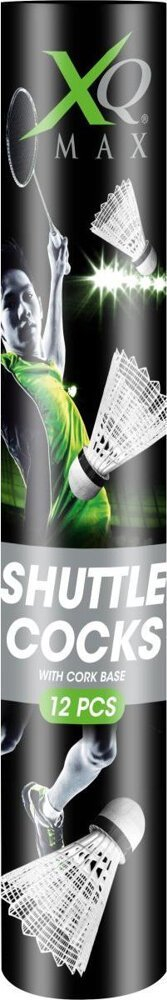 Flutura badminton XQMAX Nylon, set 12 copë, e bardhë