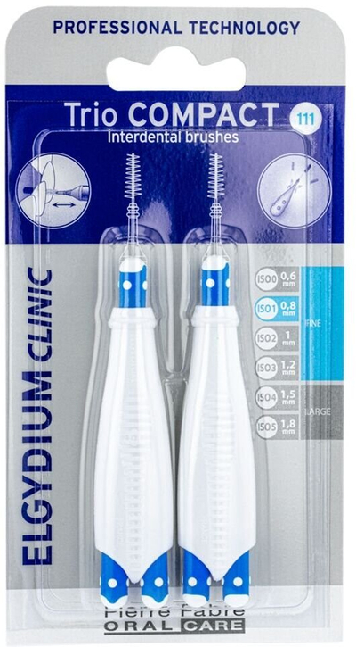 Furçë ndërdentale Elgydium Clinic Trio Compact, 0.8 mm, 1 copë, e bardhë