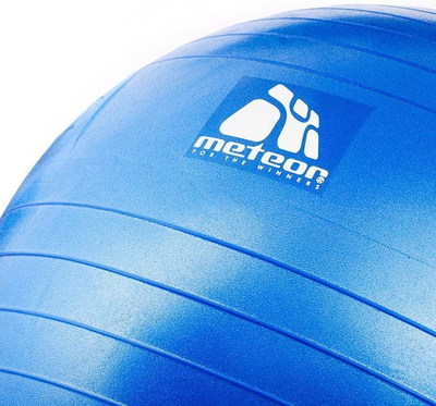Top gjimnastikor Meteor Fitness Ball, 65 cm, me pompë, blu