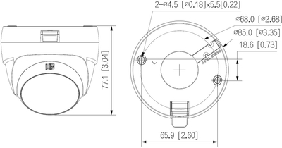 Внатрешна камера Dahua Eco Series HAC-T1A21-U-0280B, 2MP, IR 25m, леќа 2.8mm