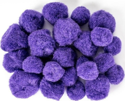 Pomponë zbukurues Fandy Acrylic 10, 24 copë, material akrilik, ngjyrë vjollcë