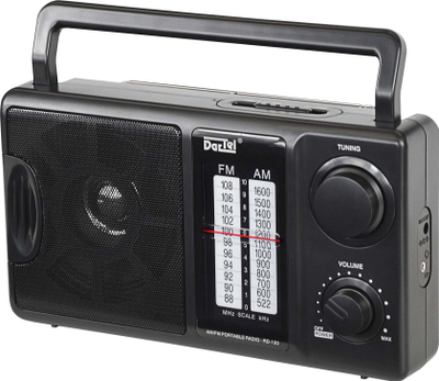 Radio portabile Dartel RD-120, AM FM, me rrymë edhe me bateri, e zezë