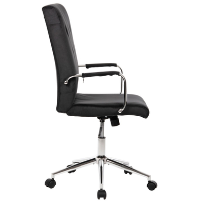Karrige zyre Josef velur e zezë inox bazë 58×61×105–113 cm (HM1181.04), zezë