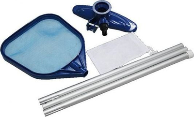 Set pastrimi për pishinë JiLong, shkop 205cm, kokë thithëse dhe skimmer, blu