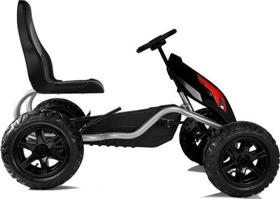 Gokart me pedale Monster, rrota gome të fryme, sedilje që rregullohet, i zi