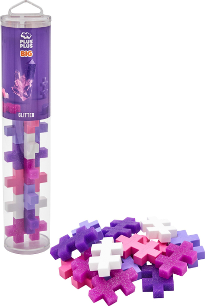 Конструкторска играчка Plus Plus Tube Big Glitter, 15 делови, повеќебојна
