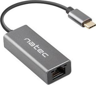 Adapter rrjeti Natec Cricket, USB C 3.1, RJ45 1Gbps, gri