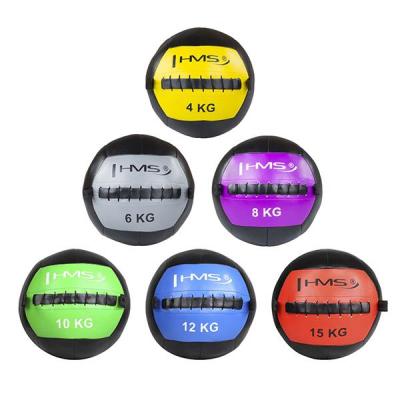 Top ushtrimesh HMS Wall Ball WLB, 10 kg, lëkurë sintetike, jeshil