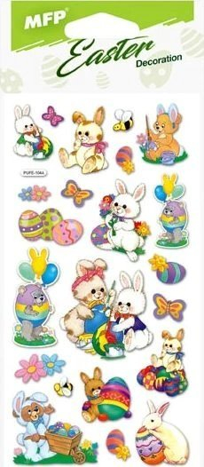 Stickerë dekorativë MFP Puffy MIX, motive Pashkësh, shumëngjyrëshe