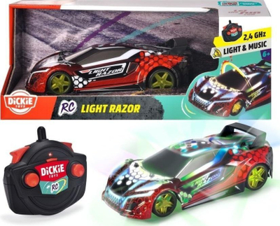Makinë garash me pult Dickie Toys Light Razor, 2.4 GHz, me drita dhe muzikë, me ngjyra