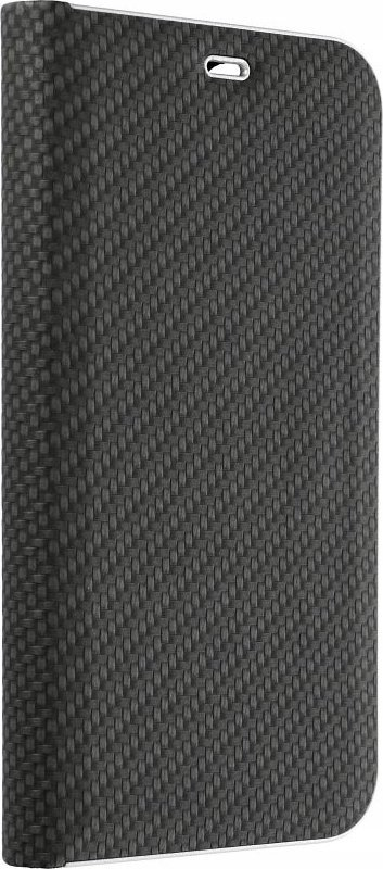 Këllëf telefoni OEM LUNA Book Carbon për Xiaomi Redmi Note 13 4G, tip libër, me teksturë karbon, i zi
