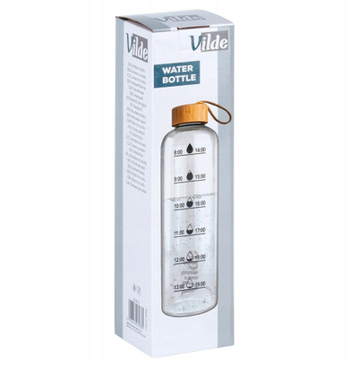 Shishe uji Vilde me shkrime motivuese, qelq borosilikat, 1L, transparente