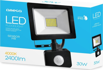 Projektor LED Omega OMELF 30W 4200K me sensor PIR, i zi