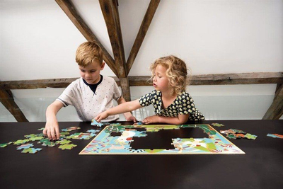 Puzzle xhungël Scratch, ilustrim shumëngjyrësh, arsimor për fëmijë