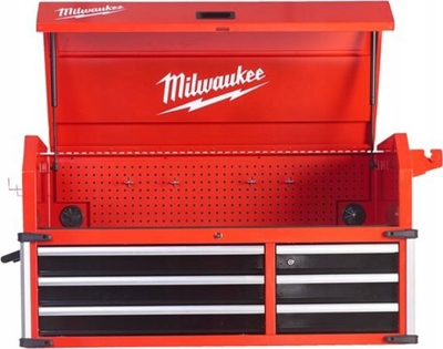 Kuti veglash Milwaukee Workshop Trolley Top 46", me sirtarë, e kuqe