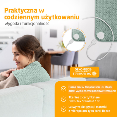 Jastëk ngrohës Medisana HP 517, 4 nivele nxehtësie, Savage Green