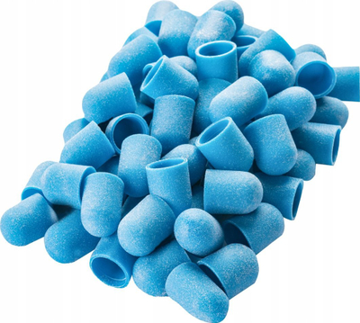 Kapele abrasive për pedikyr Abrasive Cap 13mm, gradim 150, set 100 copë, blu