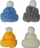 Kapela dekorative Titanum Knitted Caps With Pompon, set me 4 copë, 35x45 mm, shumëngjyrëshe