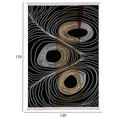Tepih ndenjeje JOSIANE me gërsheta 120×170 cm (HM7677.27), zezë/ ari/ gri