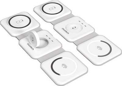 Karikues wireless 3‑n‑1 Choetech T588 F, palosës, karikim i shpejtë, i bardhë