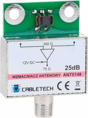 Amplifikator antene TV Cabletech ANT0148, 25 dB, DVB-T DVB-T2, i argjendtë