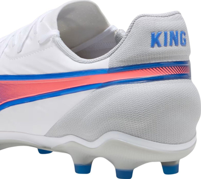 Këpucë futbolli Puma KING Match FG AG M 107863 02, lëkurë natyrale, të bardha