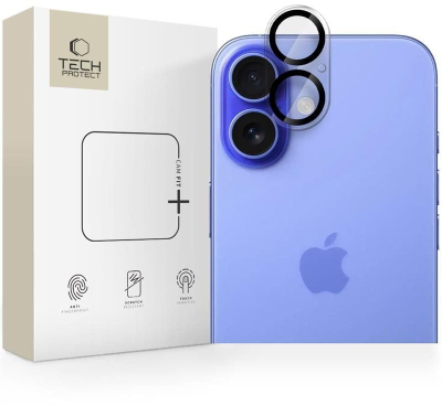 Mbrojtëse kamere Tech-Protect Cam Fit+, për iPhone 16 16 Plus, xham 9H, transparente