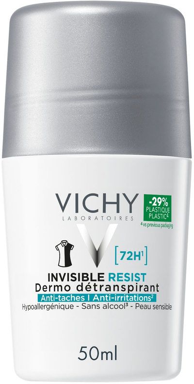 Deodorant roll on Vichy Invisible Resist 72H, 50ml, pa alkool, i bardhë
