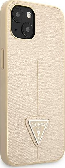 Maskë telefoni Guess GUHCP13SPSATLE, për iPhone 13 mini 5.4", hardcase Saffiano, bezhë