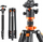 Tripod fotografik K&amp;F Concept K254A3+BH-28L, aliazh magnezi dhe alumini, konvertueshëm në monopod, portokalli