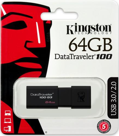 USB Kingston DataTraveler DT100 Gen 3, 64 GB 