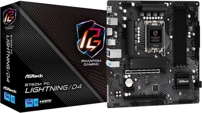 Pllakë amë ASRock B760M PG Lightning D4, LGA1700, DDR4, Micro ATX