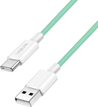 Kabllo USB LogiLink USB 2.0 Type C në USB A, 60W, najlon, e gjelbër