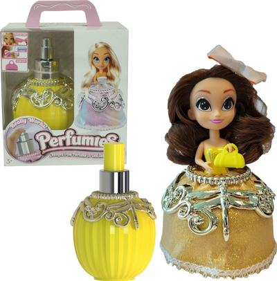 Lodër gocë Perfumies Doll Chloe Love, me shishe parfum, e verdhë