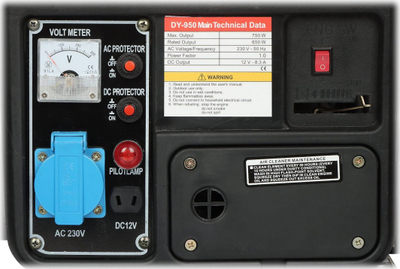 Gjenerator benzine Delta DY-950, 750W, 1-fazor, i verdhë e zi