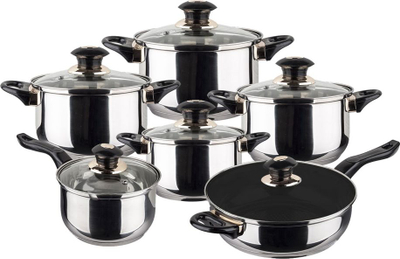 Set tenxheresh Kinghoff KH4441, 12 pjesë, inoks, për induksion, ngjyrë argjendi