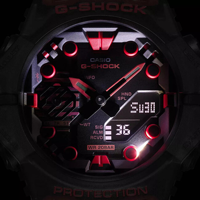 Orë dore për meshkuj Casio G-Shock GA-B001-4A, e kuqe