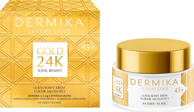Kрем за лице Dermika Luxury Gold 45+, за ден и ноќ, 50 ml