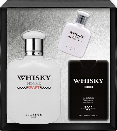 Set parfumi për burra Whisky Homme Sport, 3 pjesë, aromë druri me agrume