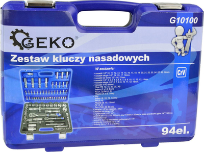 Set çelësash GEKO Profi, 94 pjesë, çelik CrV, në kuti plastike