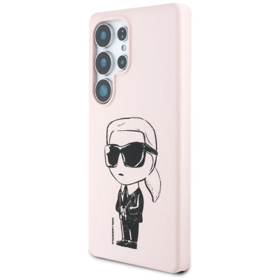 Këse telefoni Karl Lagerfeld Silicone Graffiti Ikonik, MagSafe, për Samsung Galaxy S25 Ultra, rozë