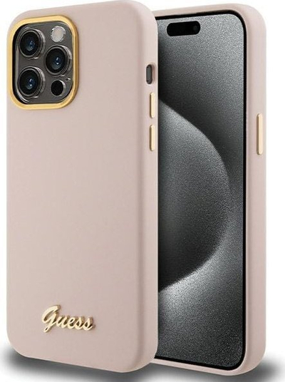Maskë telefoni Guess GUHCP16XSMBSLP, për iPhone 16 Pro Max 6.9", silikon hardcase, rozë