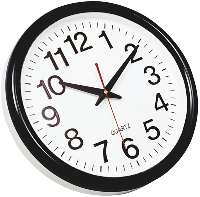 Orë muri Q-CONNECT Wels, 34 cm, quartz, e zezë