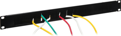 Panel kabineti RACK Delta A19-PK, 19", me furça për kabllot, i zi