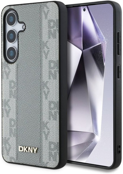 Mbulesë DKNY Leather MagSafe për Samsung Galaxy S25, me figura shahu, bezhë